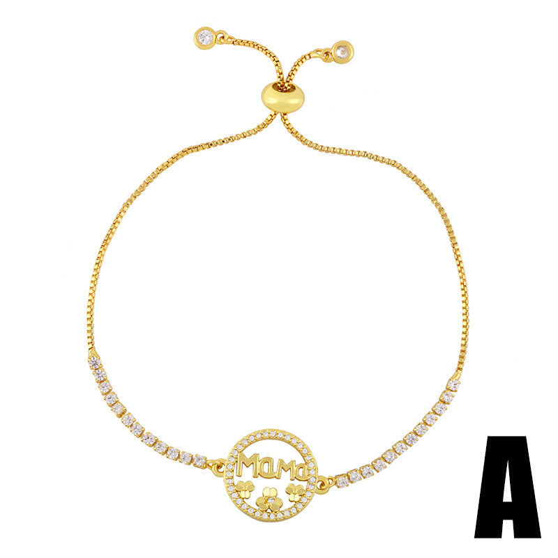 Venta al por mayor Pulsera Cobre Redonda Corazón Día De La Madre